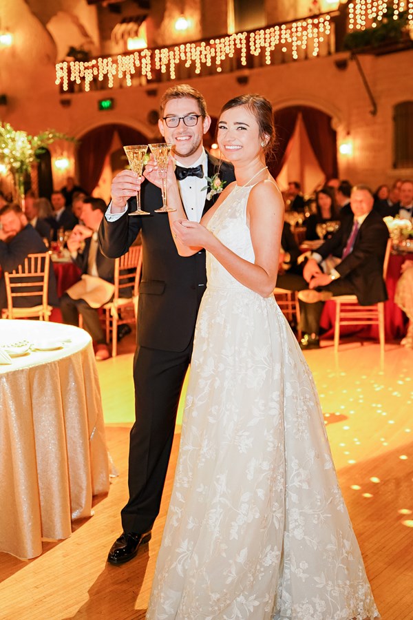 Cheers From the Perfect Wedding at Indiana Roof Ballroom (downtown Indianapolis)